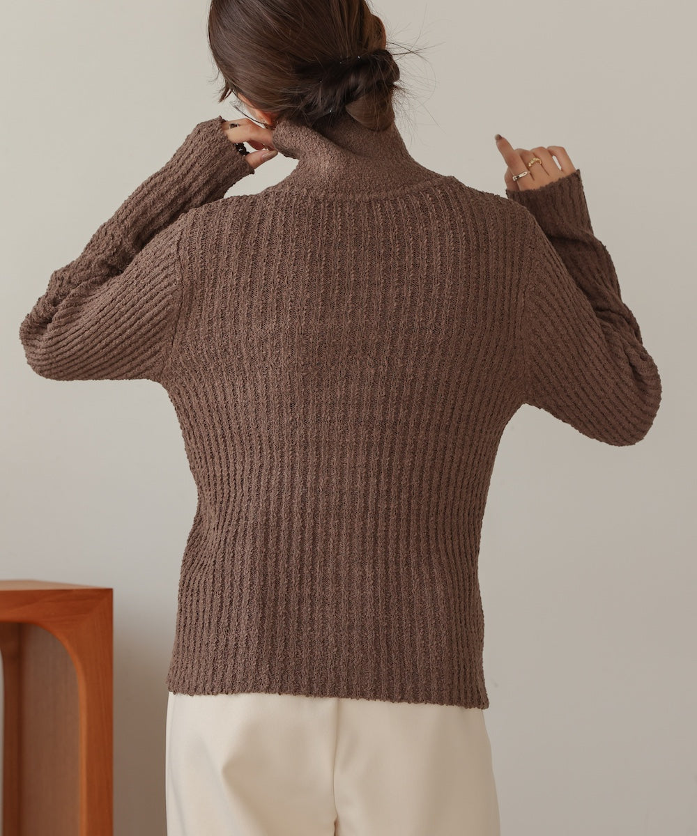 2WAYネックネップニットトップス