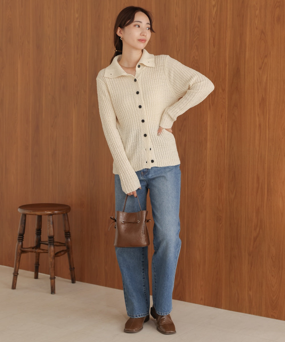 2WAYネックネップニットトップス