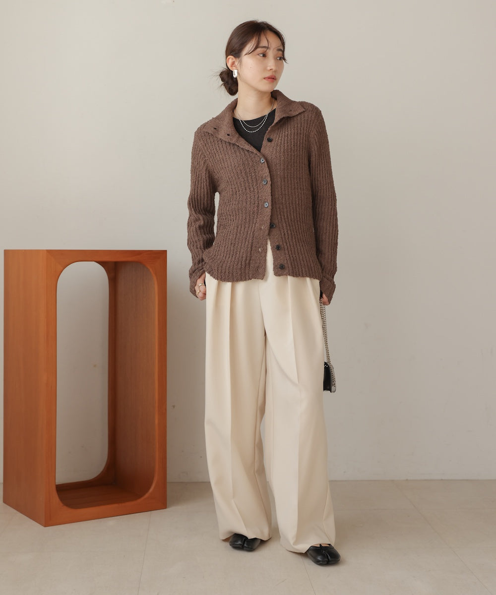 2WAYネックネップニットトップス