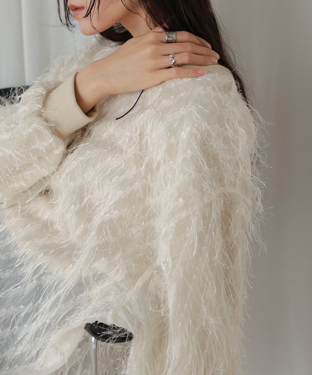 シアーシャギーレイヤードスウェットトップス