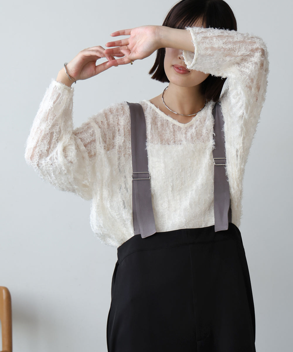 チュールフリル前後2WAYプルオーバー