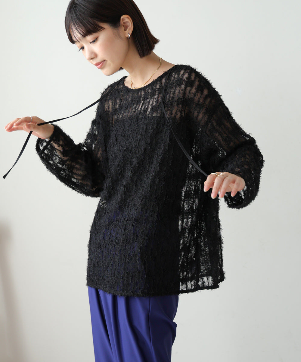 チュールフリル前後2WAYプルオーバー