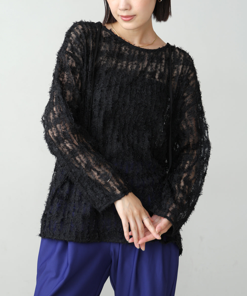 チュールフリル前後2WAYプルオーバー