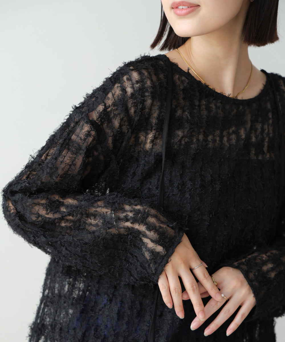 チュールフリル前後2WAYプルオーバー