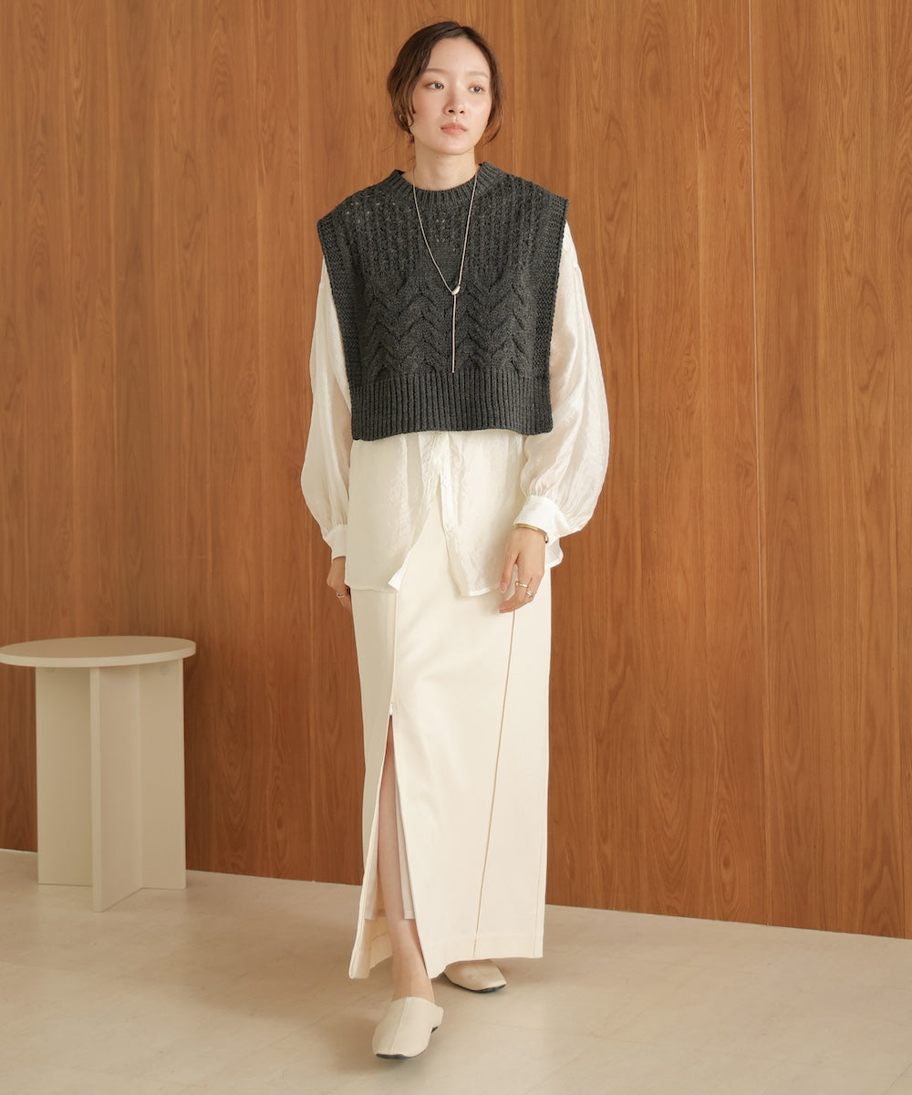 【nao×Bab】【S・Mサイズ展開】ジップスリットIラインスカート