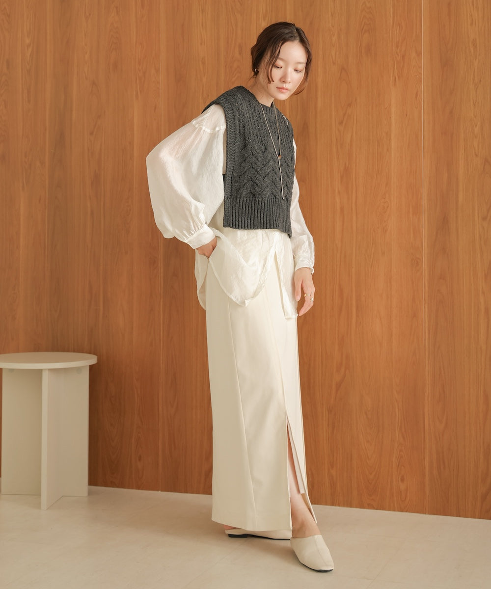 【nao×Bab】【S・Mサイズ展開】ジップスリットIラインスカート