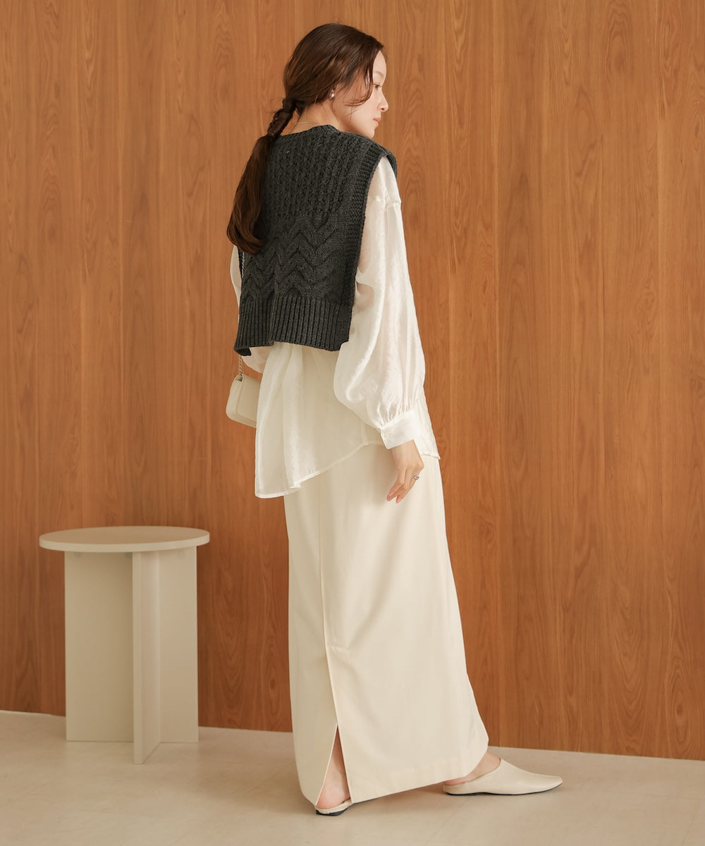 【nao×Bab】【S・Mサイズ展開】ジップスリットIラインスカート