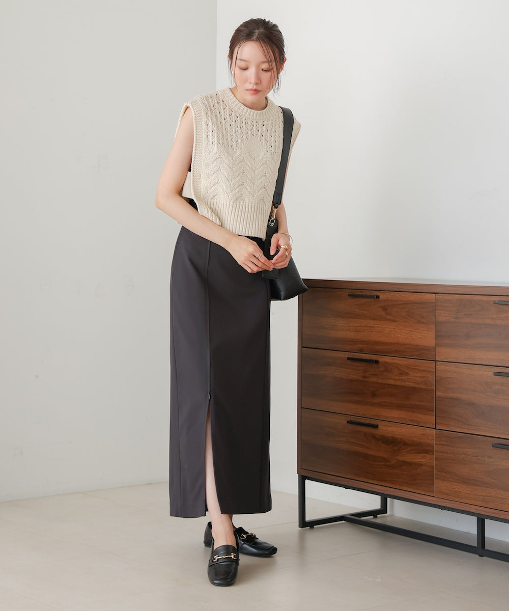 【nao×Bab】【S・Mサイズ展開】ジップスリットIラインスカート