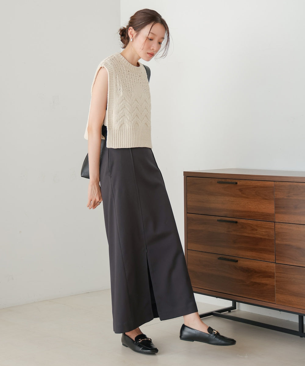 【nao×Bab】【S・Mサイズ展開】ジップスリットIラインスカート