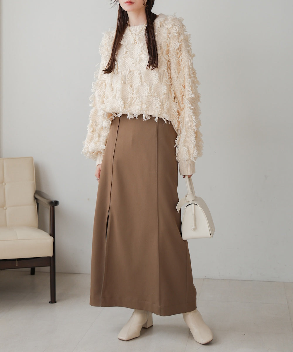 【nao×Bab】【S・Mサイズ展開】ジップスリットIラインスカート