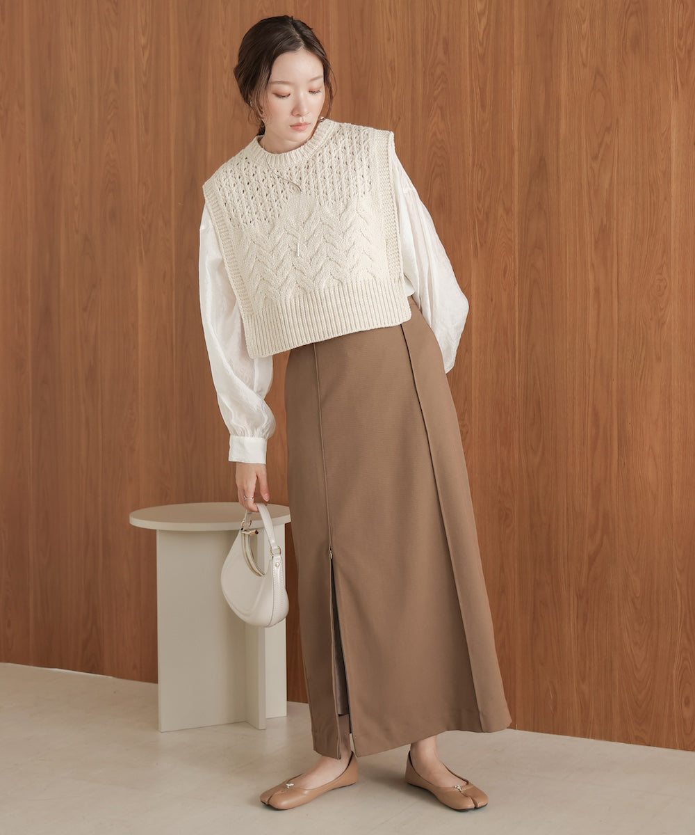 【nao×Bab】【S・Mサイズ展開】ジップスリットIラインスカート