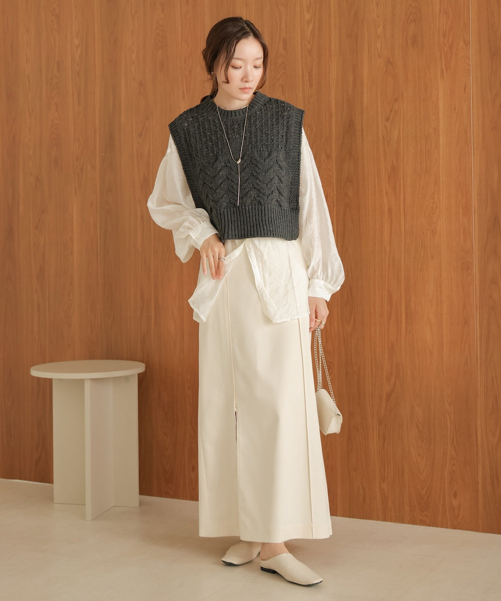 【nao×Bab】【S・Mサイズ展開】ジップスリットIラインスカート