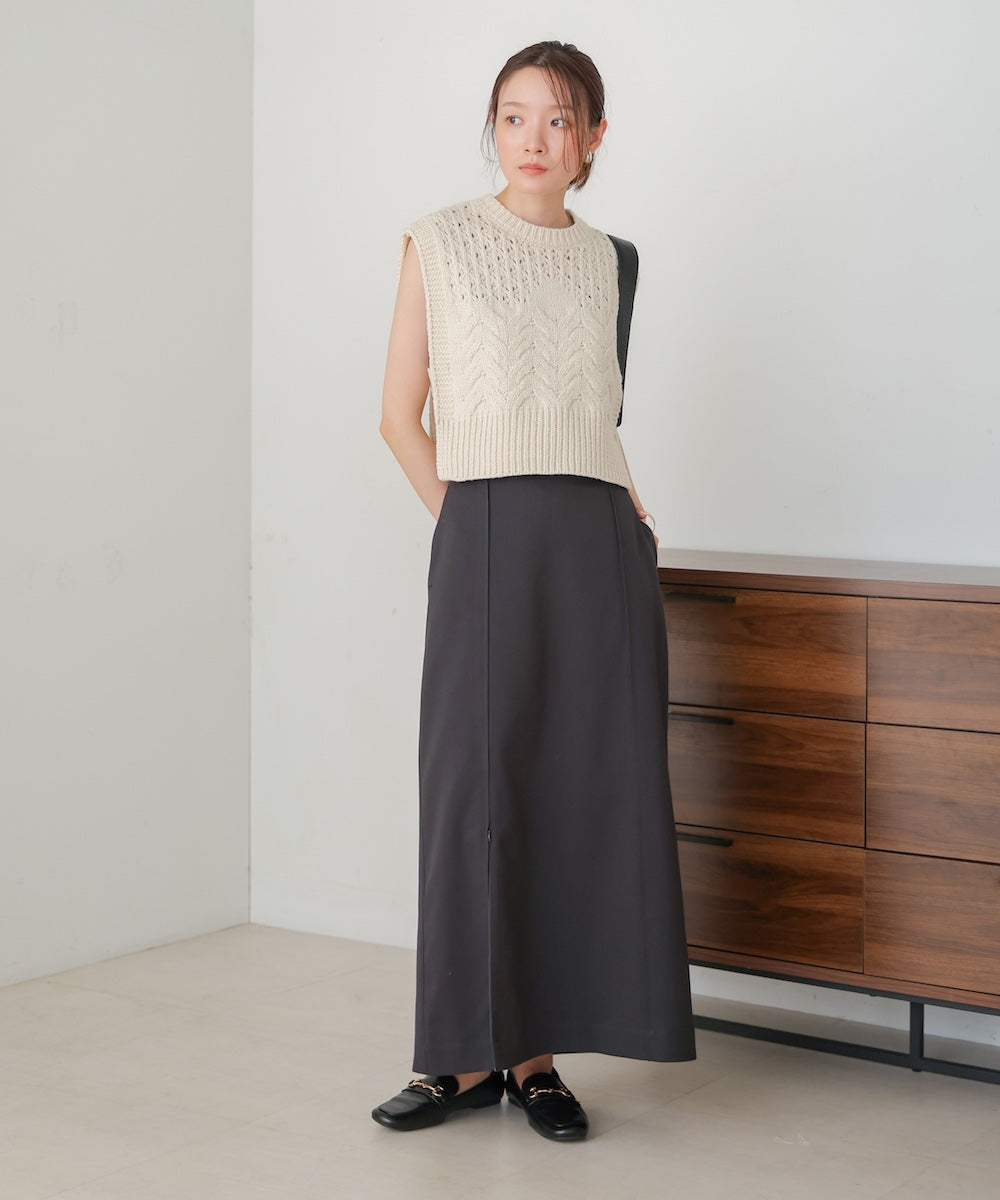 【nao×Bab】【S・Mサイズ展開】ジップスリットIラインスカート