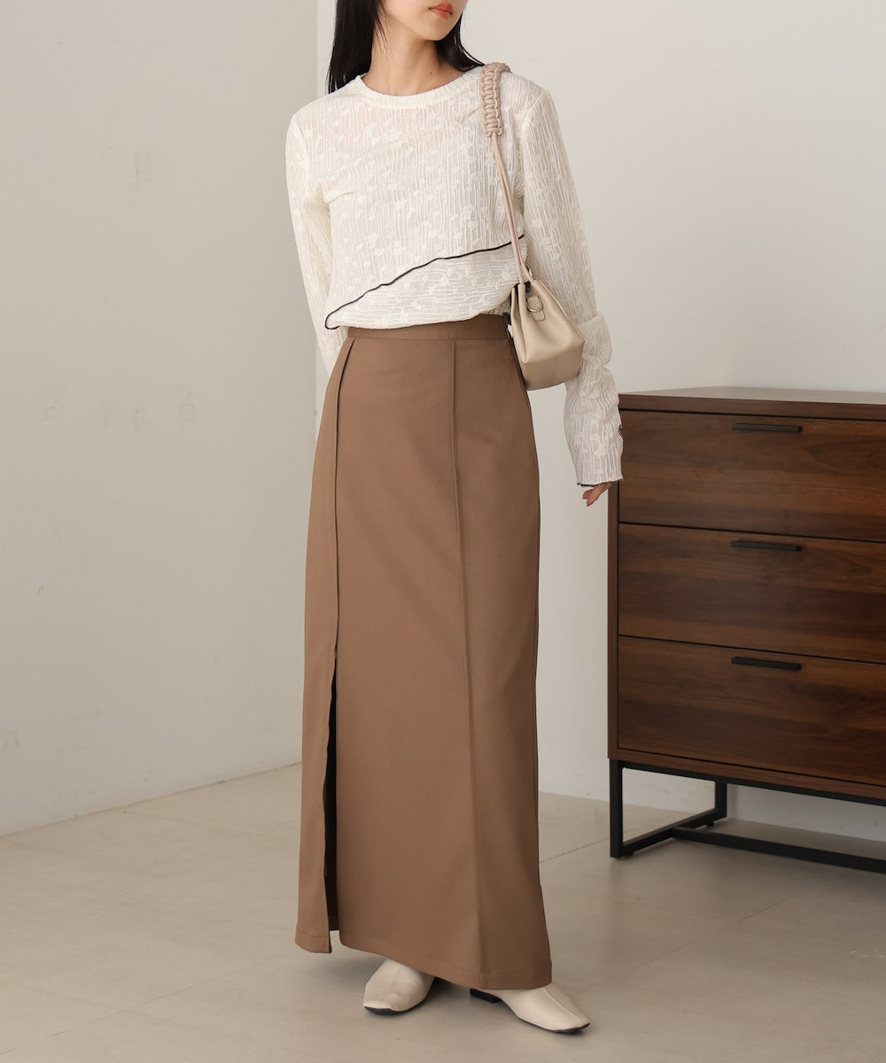 【nao×Bab】【S・Mサイズ展開】ジップスリットIラインスカート