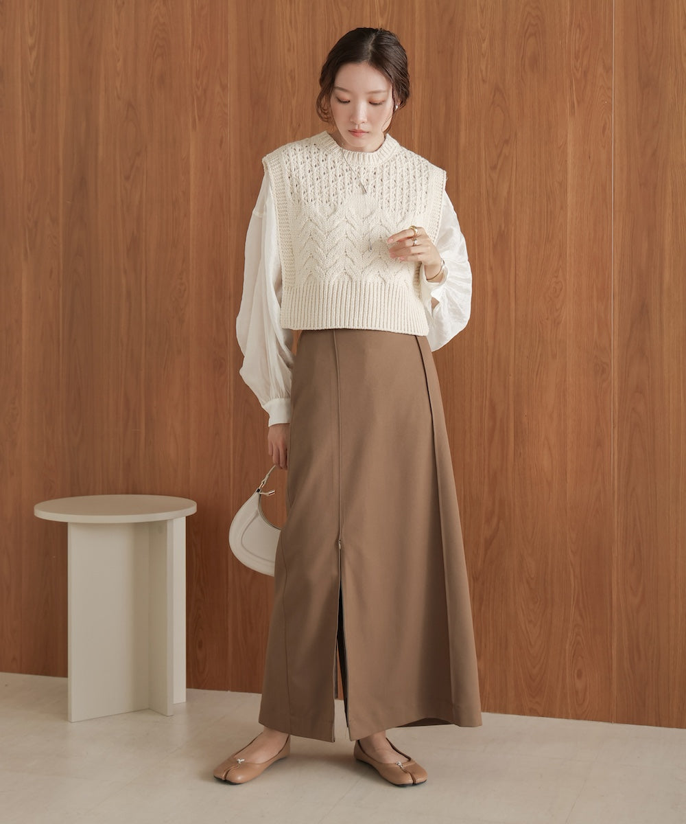 【nao×Bab】【S・Mサイズ展開】ジップスリットIラインスカート