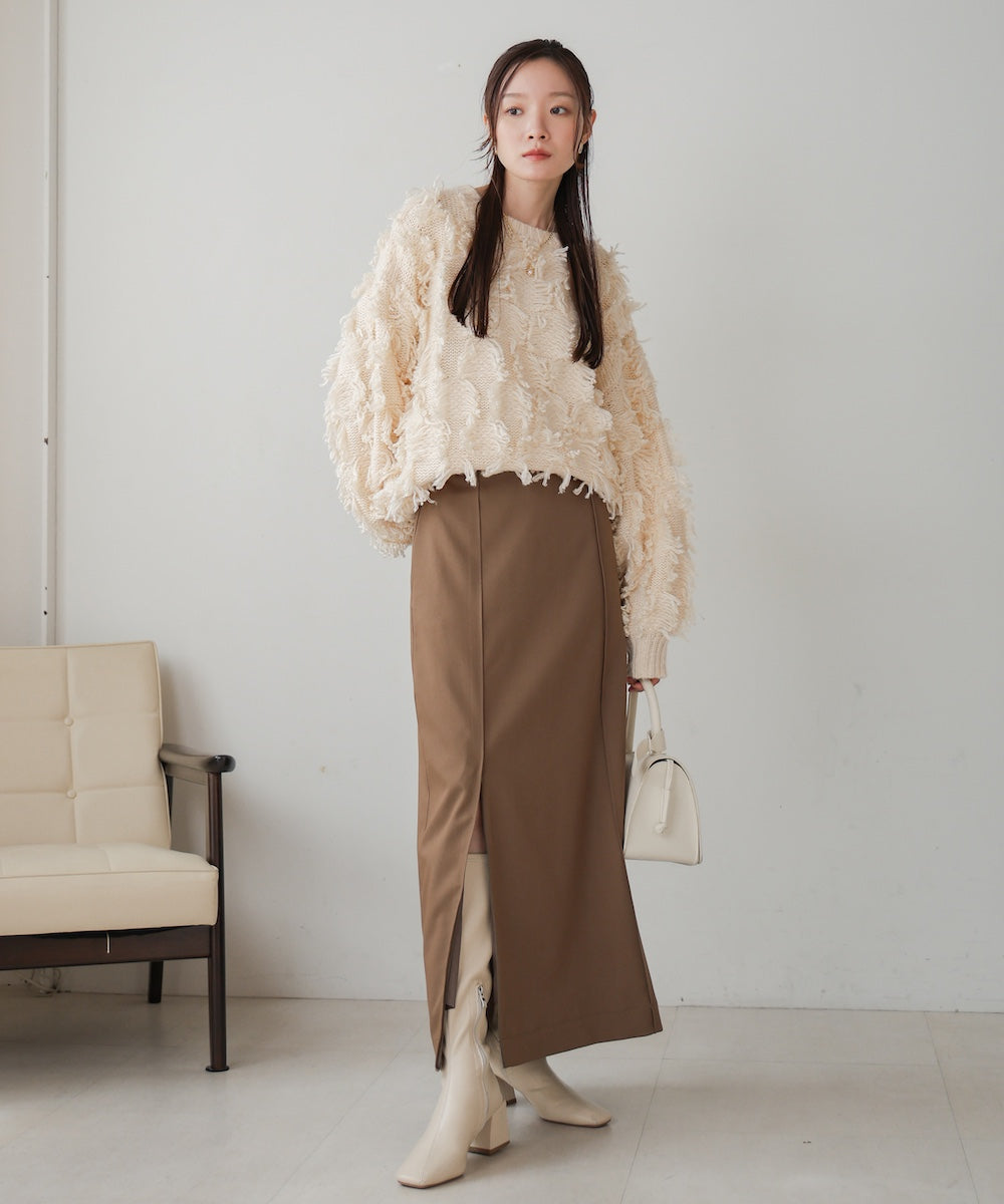 【nao×Bab】【S・Mサイズ展開】ジップスリットIラインスカート