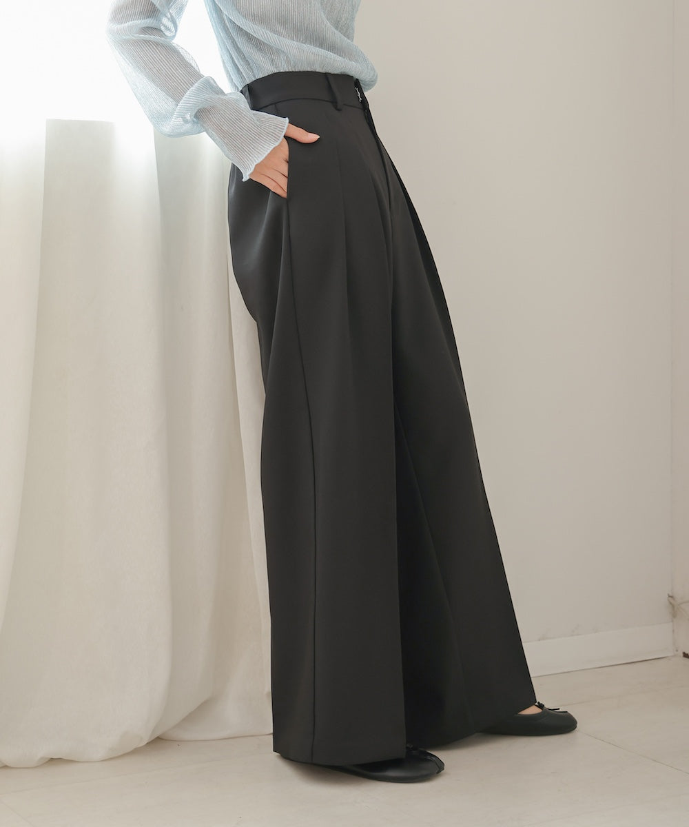 【S・M・Lサイズ展開】ツータックワイドパンツ