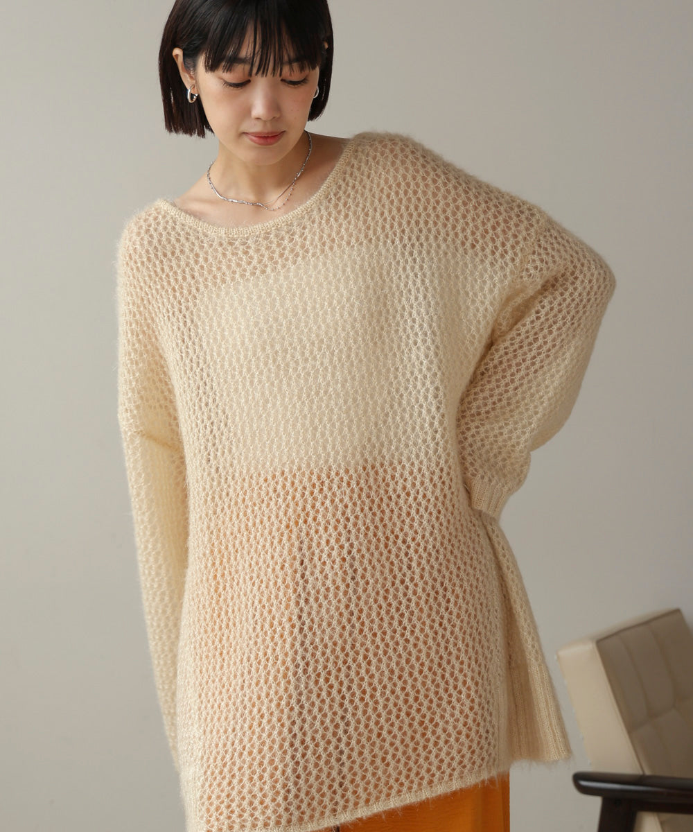 ネコヤーンラメシアーニット