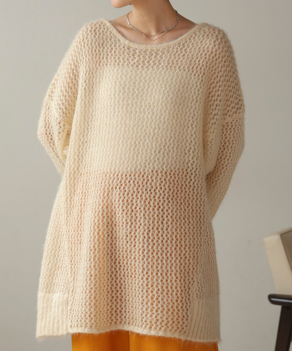 ネコヤーンラメシアーニット