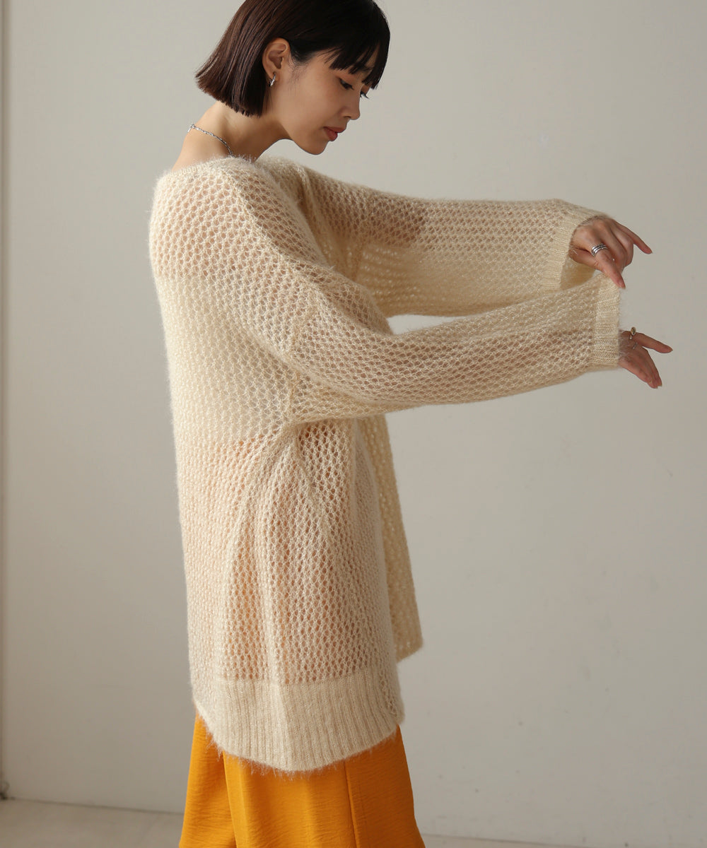 ネコヤーンラメシアーニット