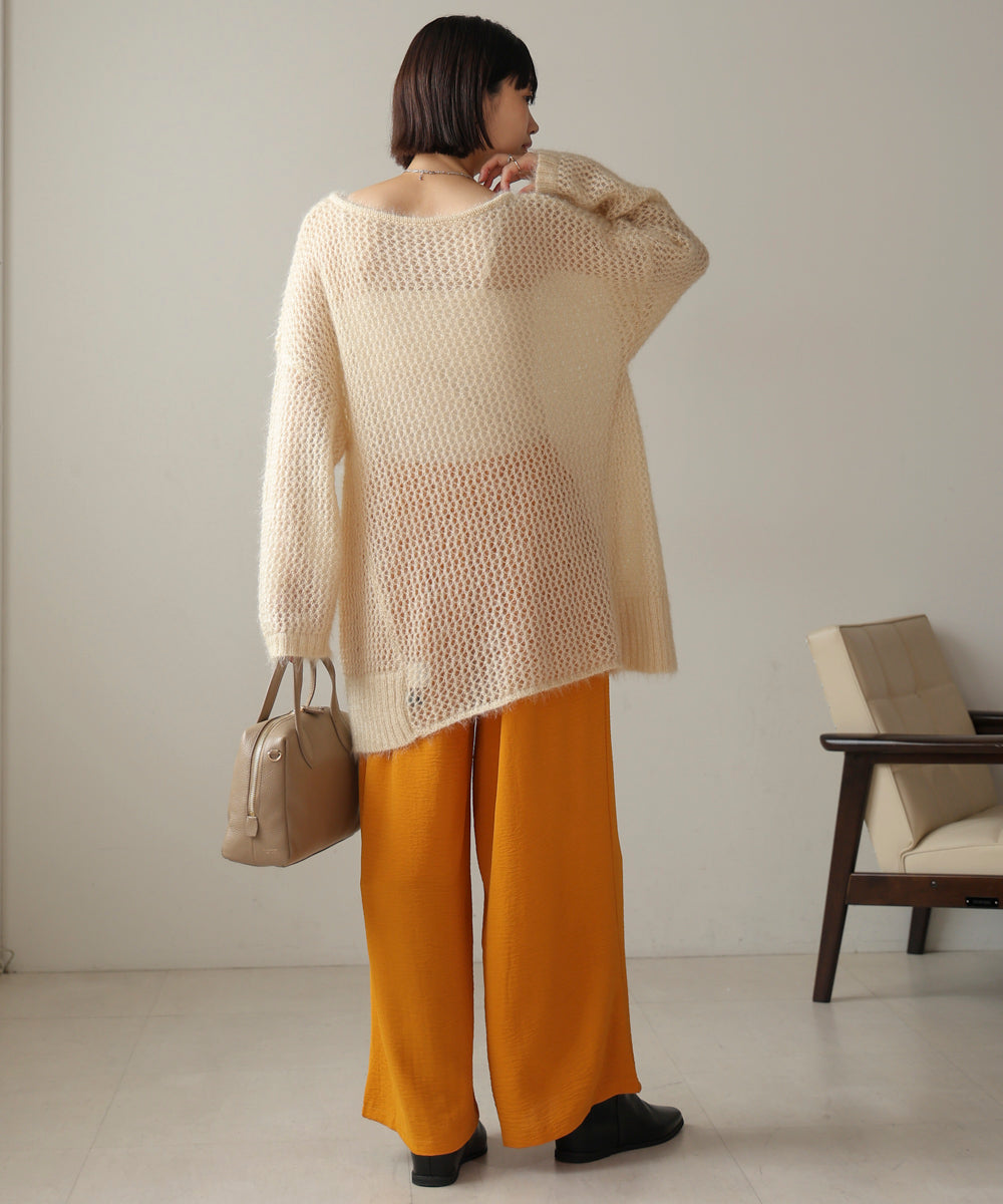 ネコヤーンラメシアーニット