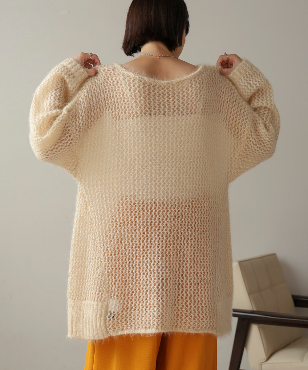 ネコヤーンラメシアーニット