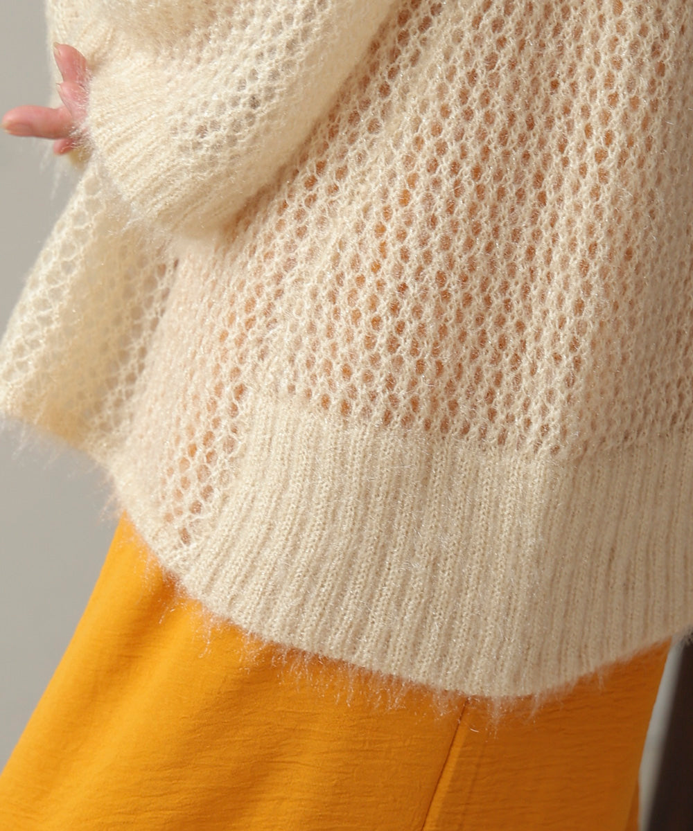 ネコヤーンラメシアーニット