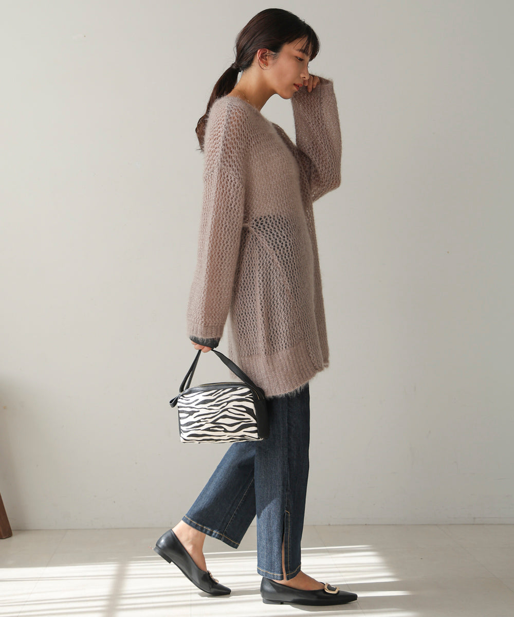 ネコヤーンラメシアーニット