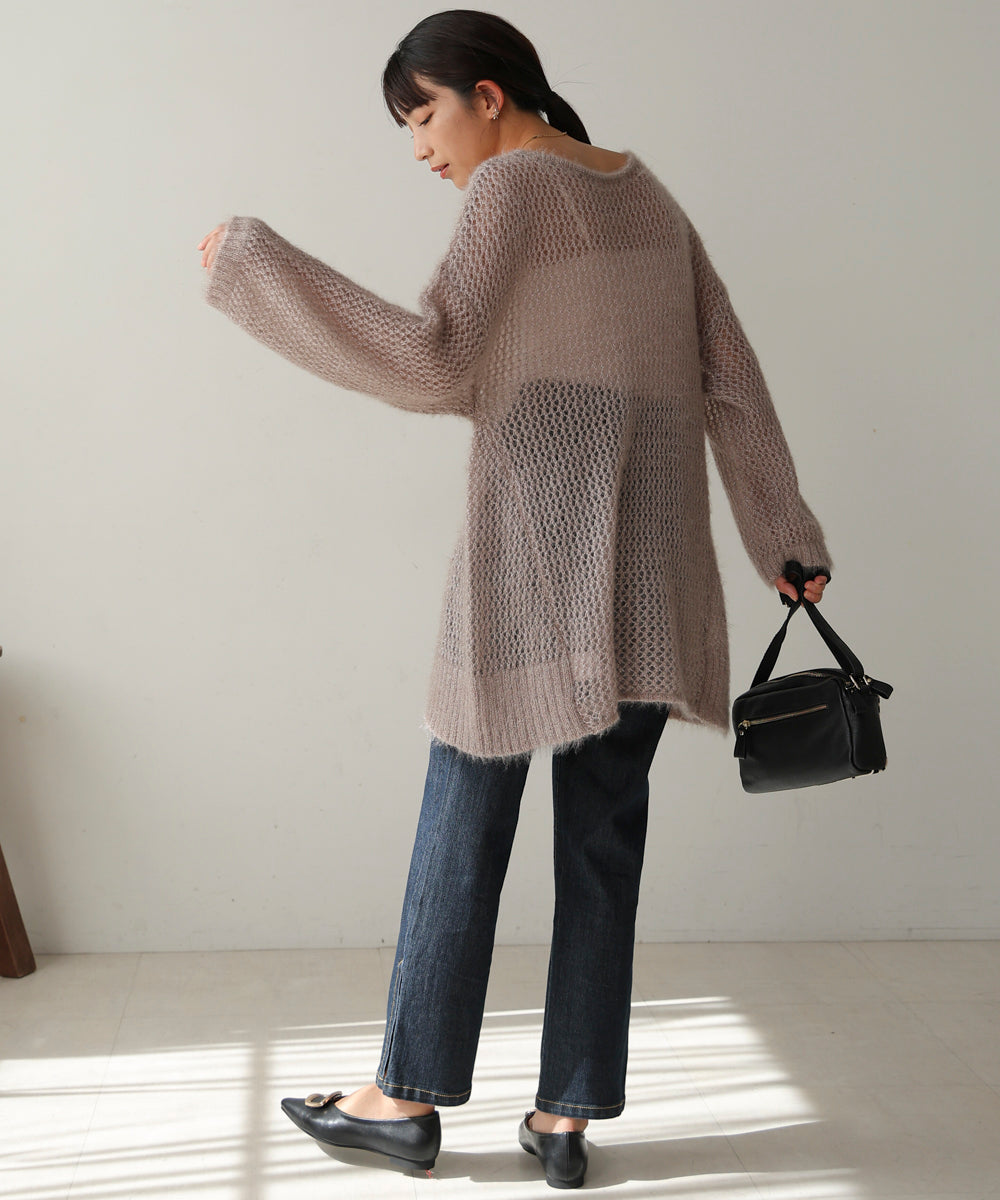 ネコヤーンラメシアーニット