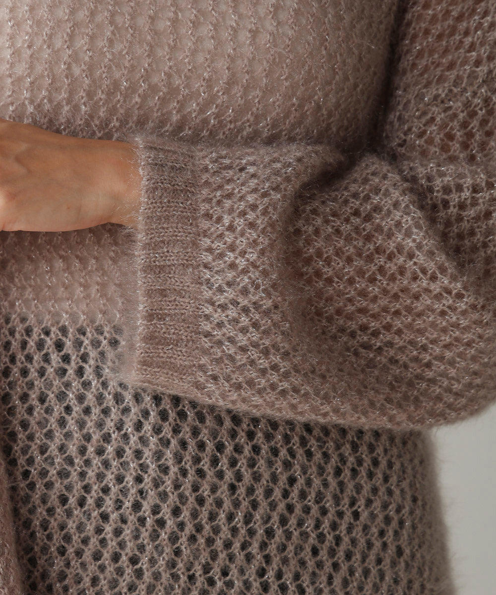 ネコヤーンラメシアーニット