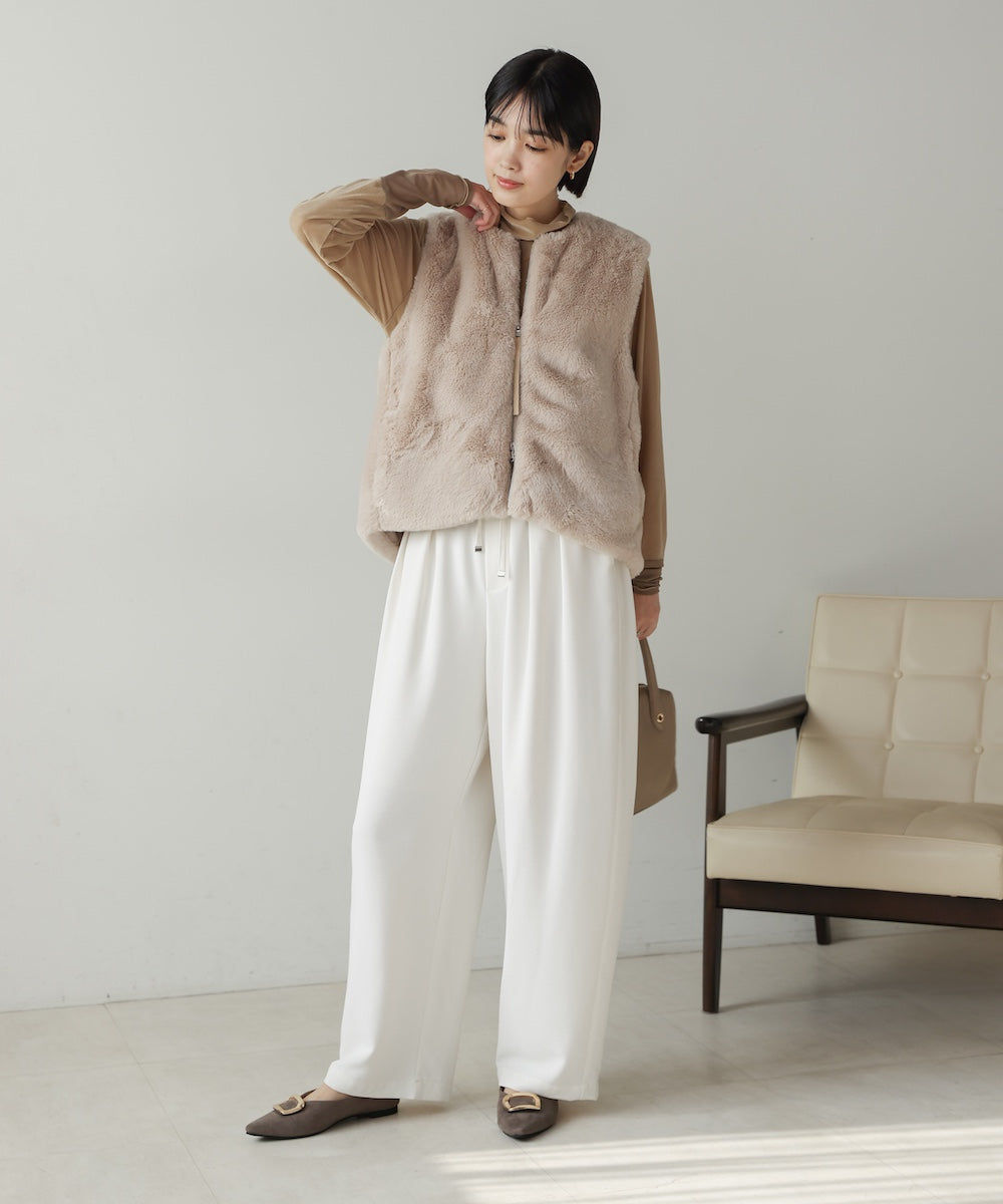 【WEB限定】フェイクシープファーベスト