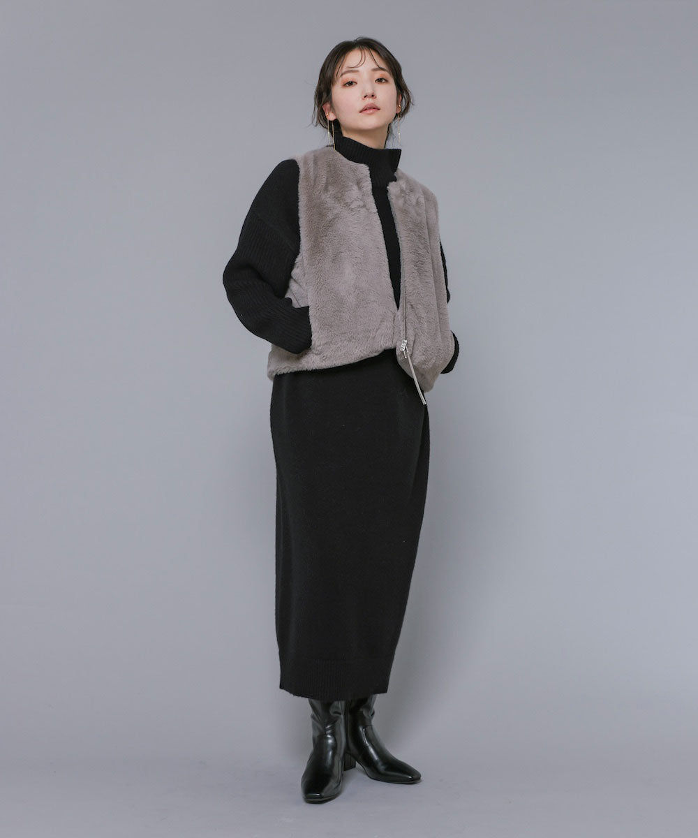 【WEB限定】フェイクシープファーベスト