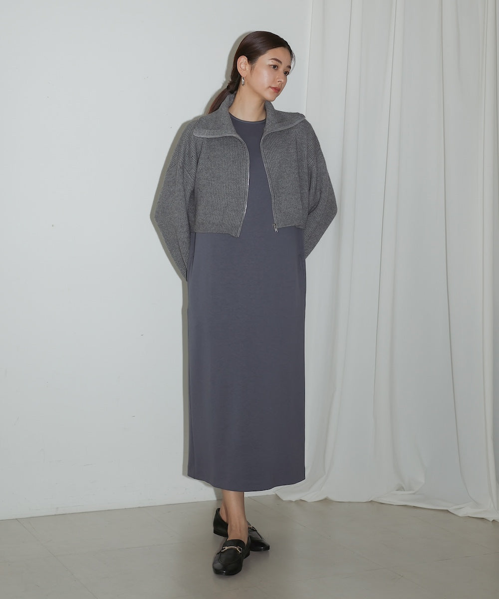 HIGH NECK KNIT+DRESS