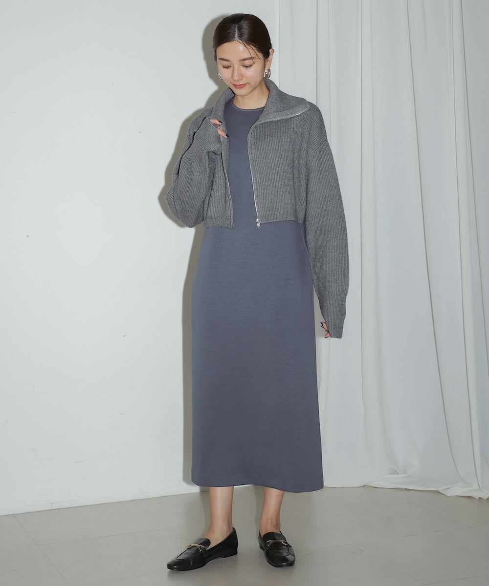 HIGH NECK KNIT+DRESS
