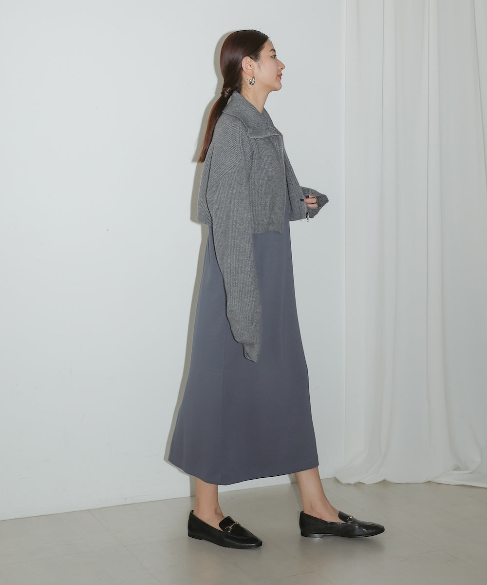 HIGH NECK KNIT+DRESS