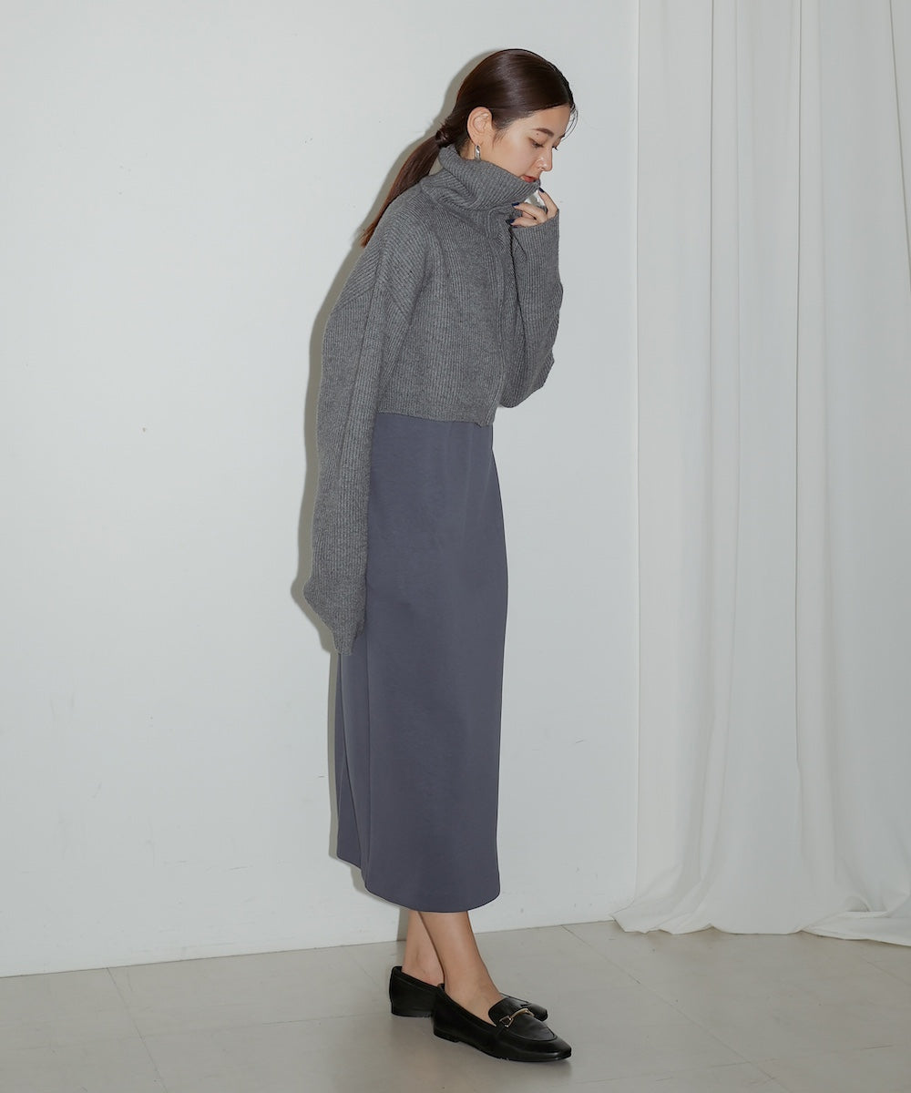 HIGH NECK KNIT+DRESS
