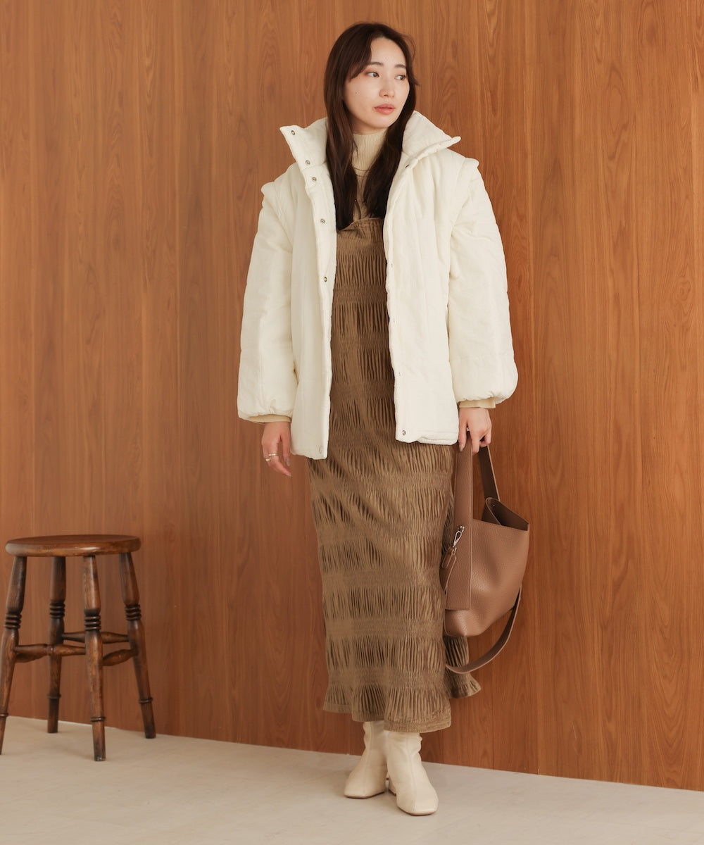 袖取り外し2WAYミドルキルティングジャケット