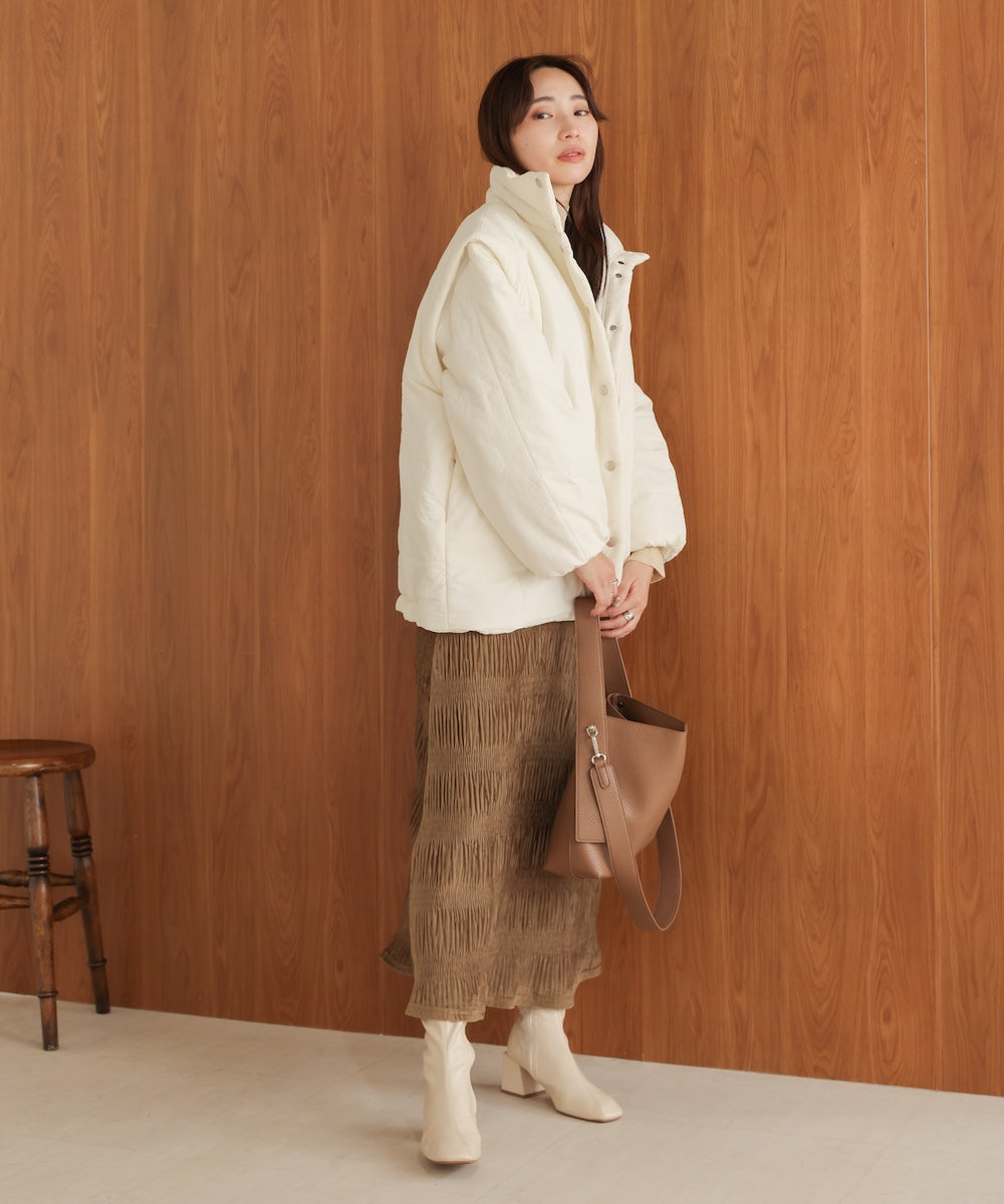 袖取り外し2WAYミドルキルティングジャケット