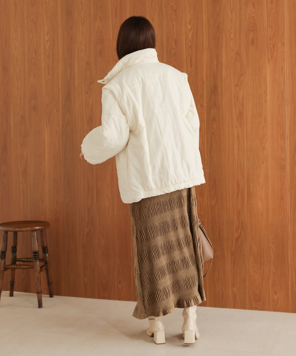 袖取り外し2WAYミドルキルティングジャケット