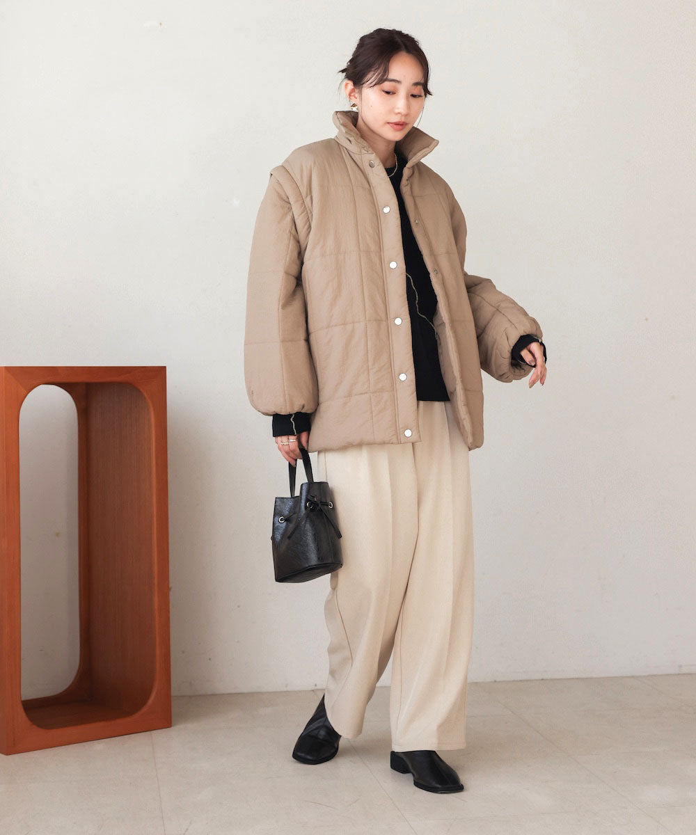 袖取り外し2WAYミドルキルティングジャケット