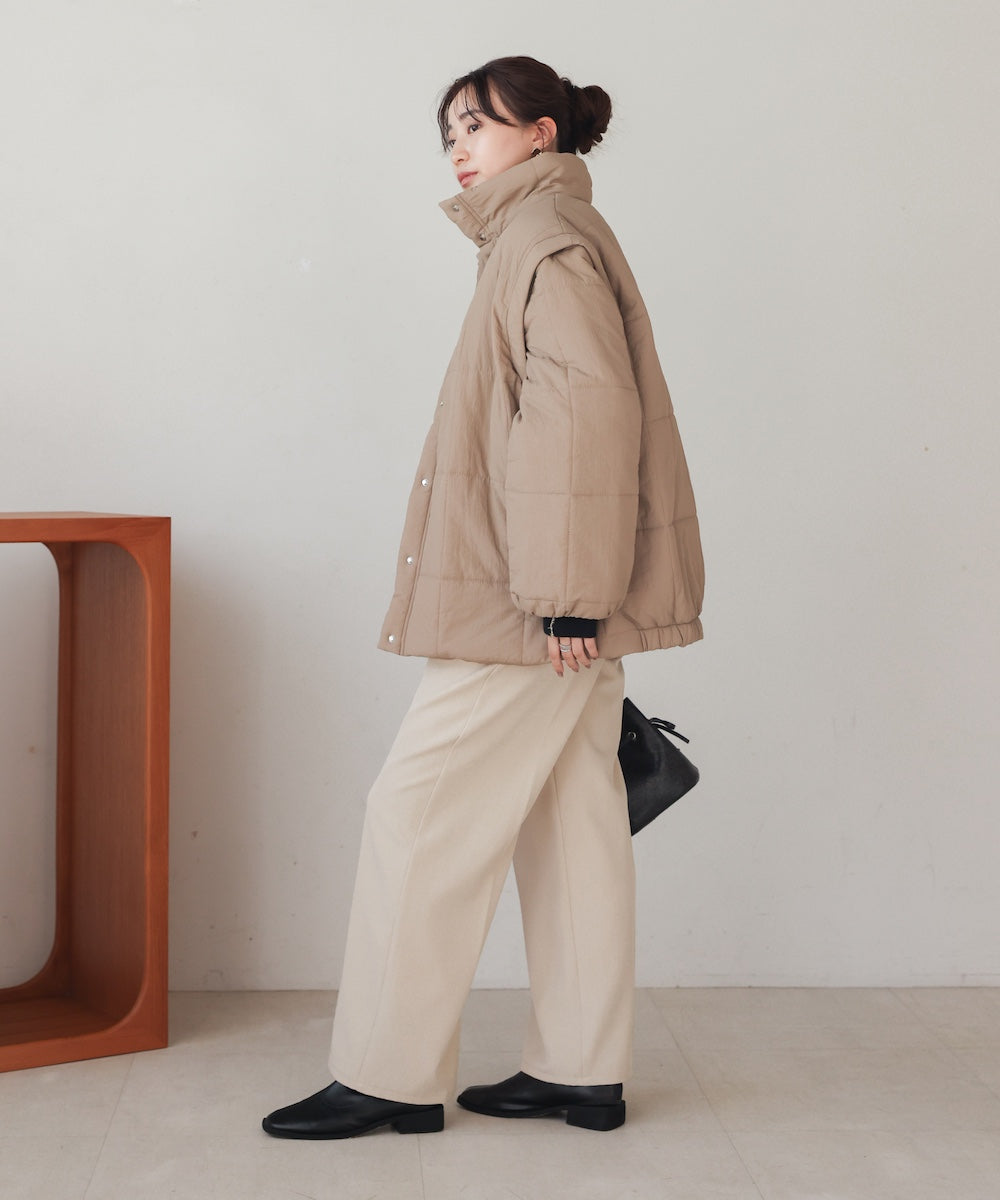 袖取り外し2WAYミドルキルティングジャケット