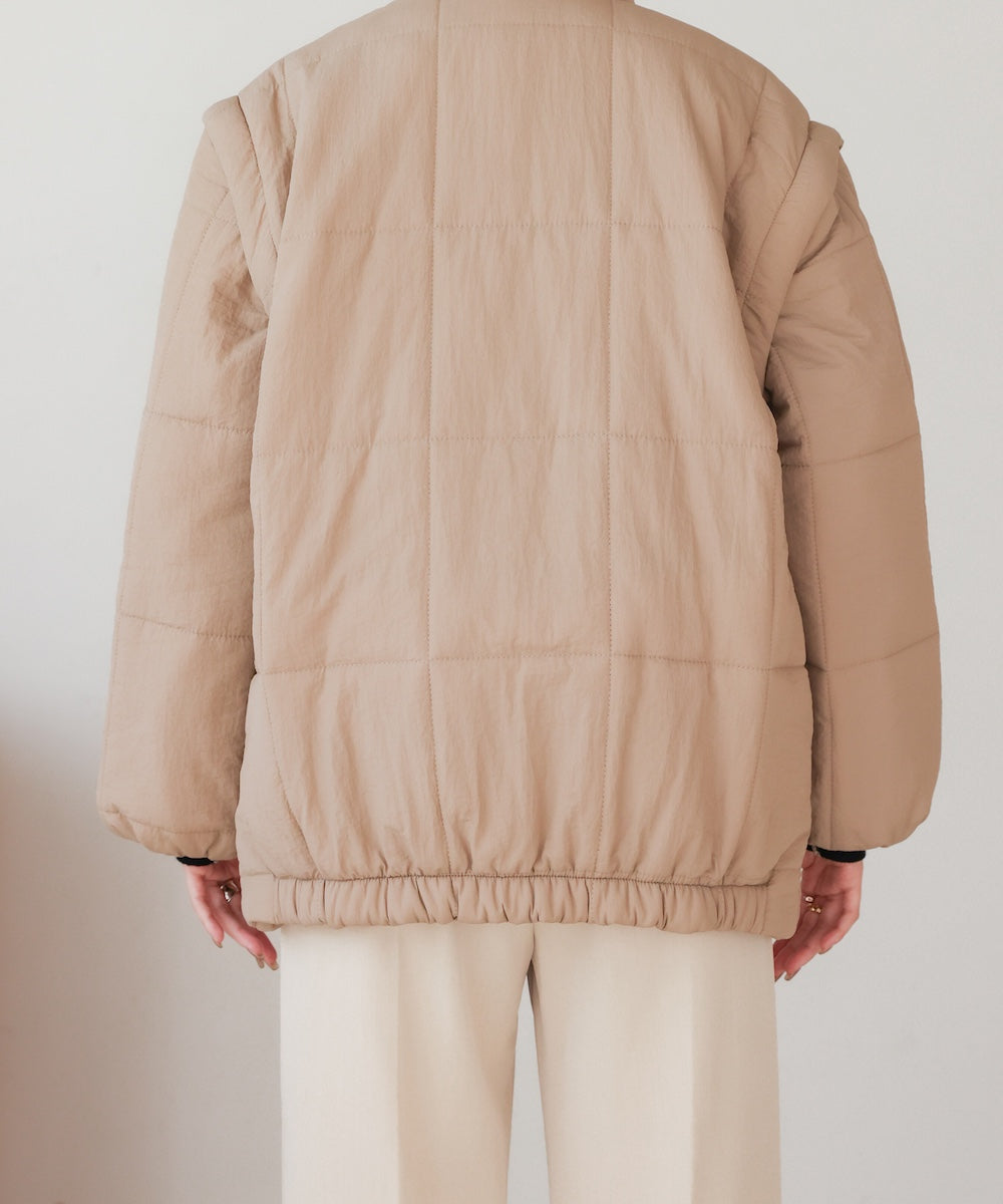 袖取り外し2WAYミドルキルティングジャケット