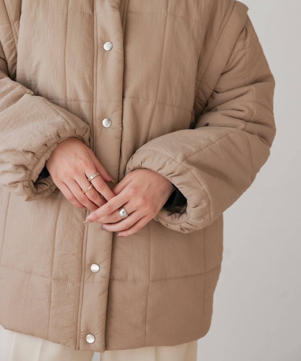 袖取り外し2WAYミドルキルティングジャケット