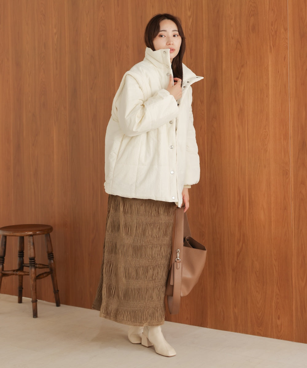 袖取り外し2WAYミドルキルティングジャケット