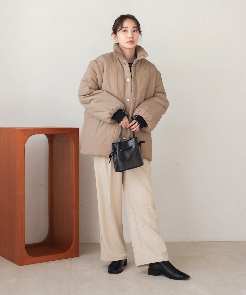 袖取り外し2WAYミドルキルティングジャケット