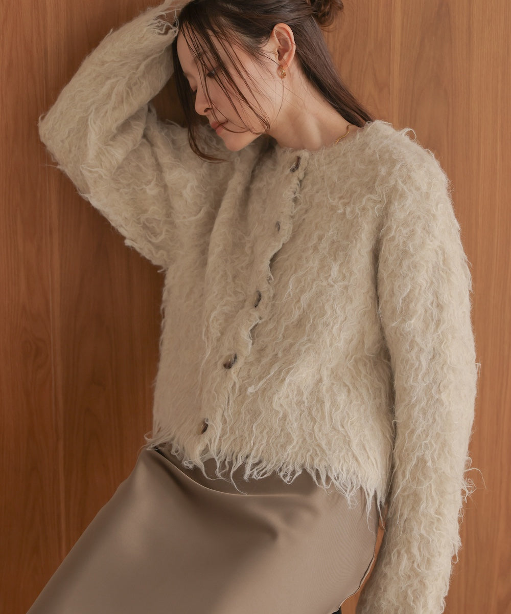 MIXシャギーニットカーディガン