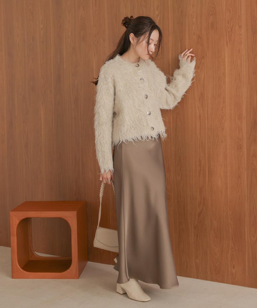 MIXシャギーニットカーディガン