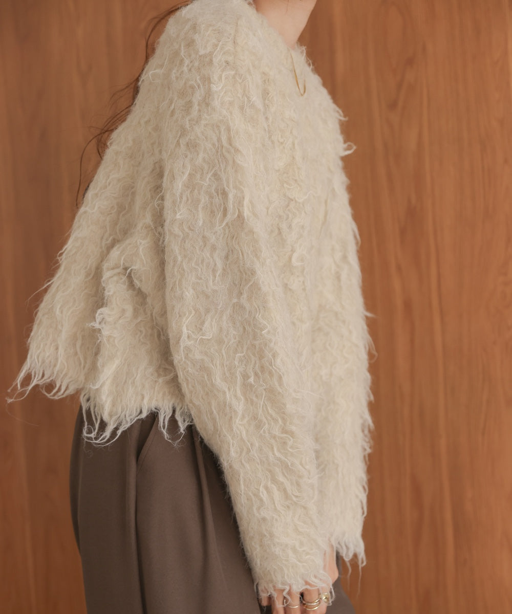 MIXシャギーニットカーディガン