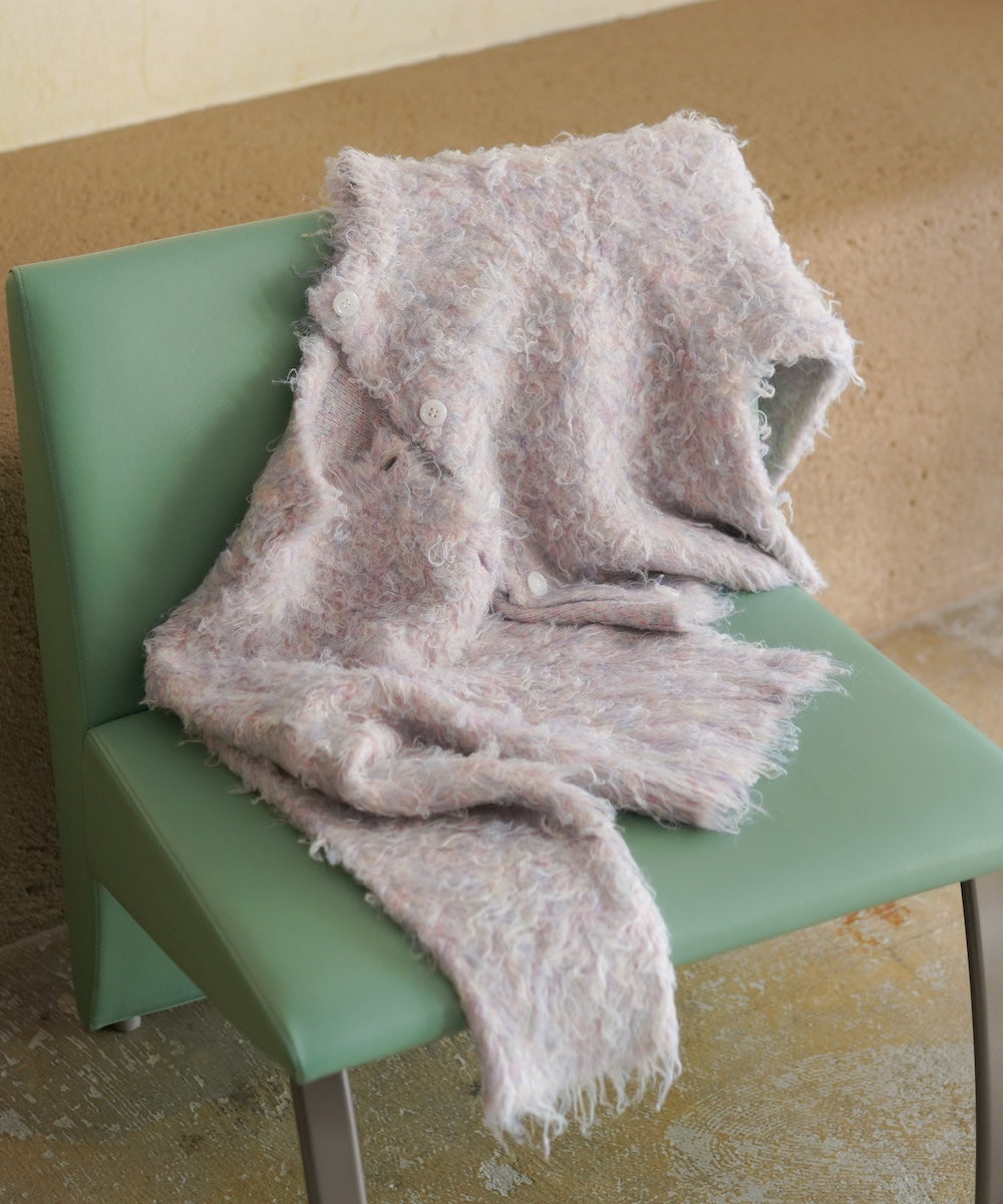 MIXシャギーニットカーディガン