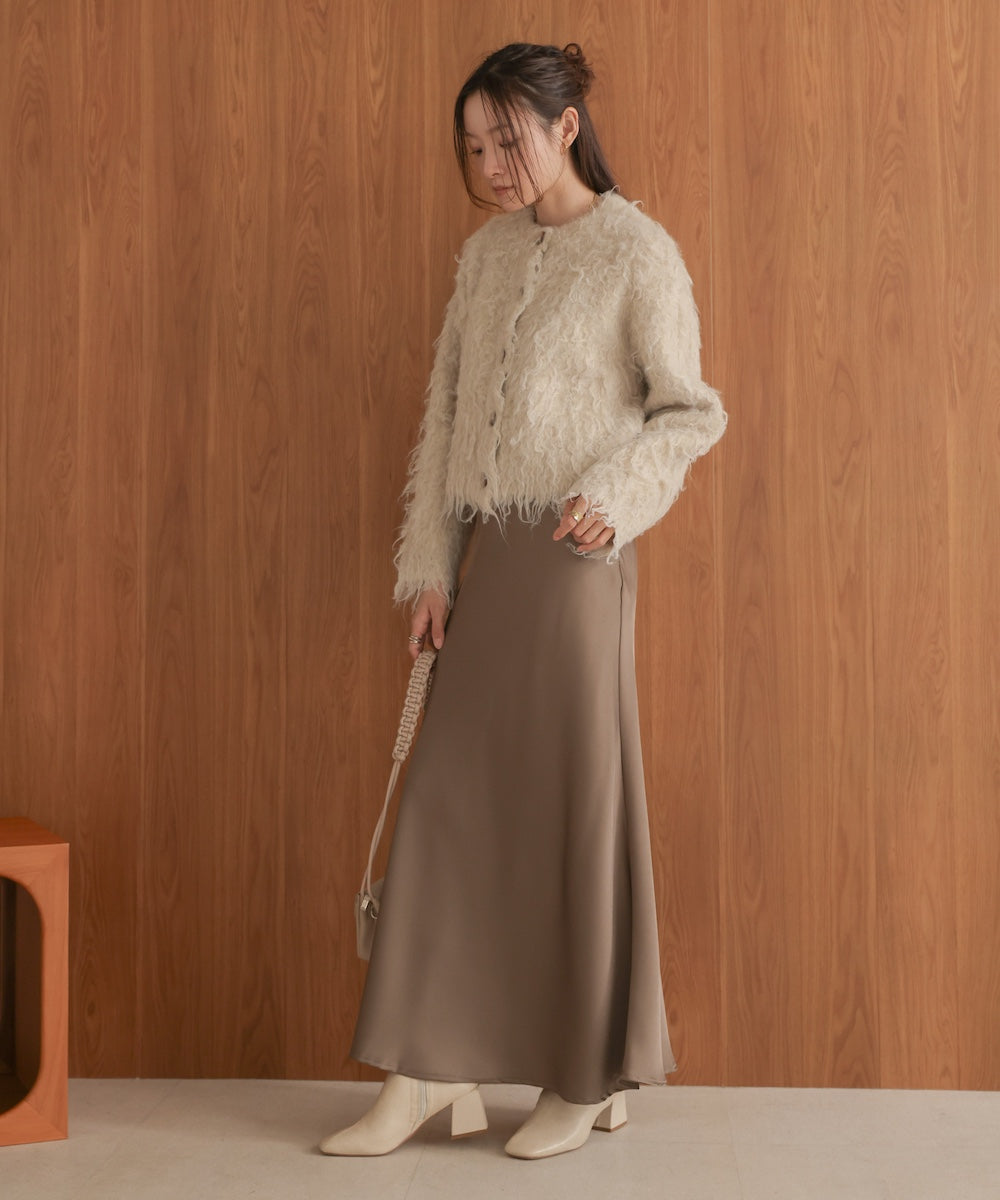 MIXシャギーニットカーディガン